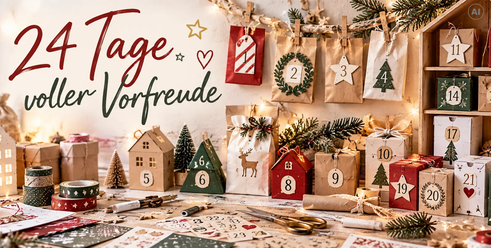 24 Tage voller Vorfreude auf Weihnachten mit einem Adventskalender